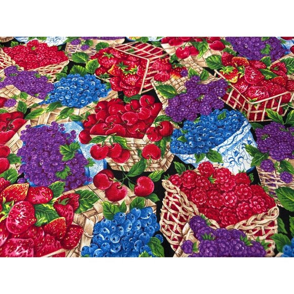 Fruit Basket-Themed VIP Cotton Fabric by Joan Messmore 1/2 yard x 44" Cranston P - Picture 1 of 5